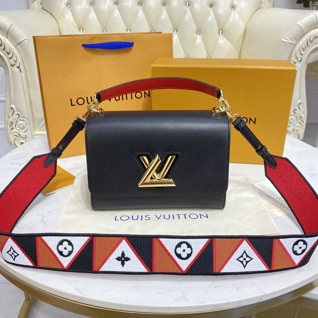 Louis Vuitton TWIST MM Handbag Epi Leather M59027 Black